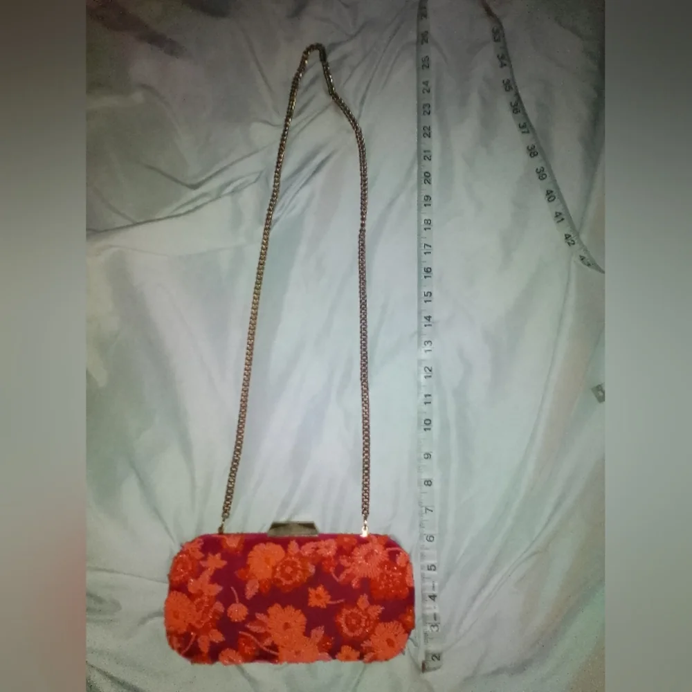 Floral Beaded Clutch Bag